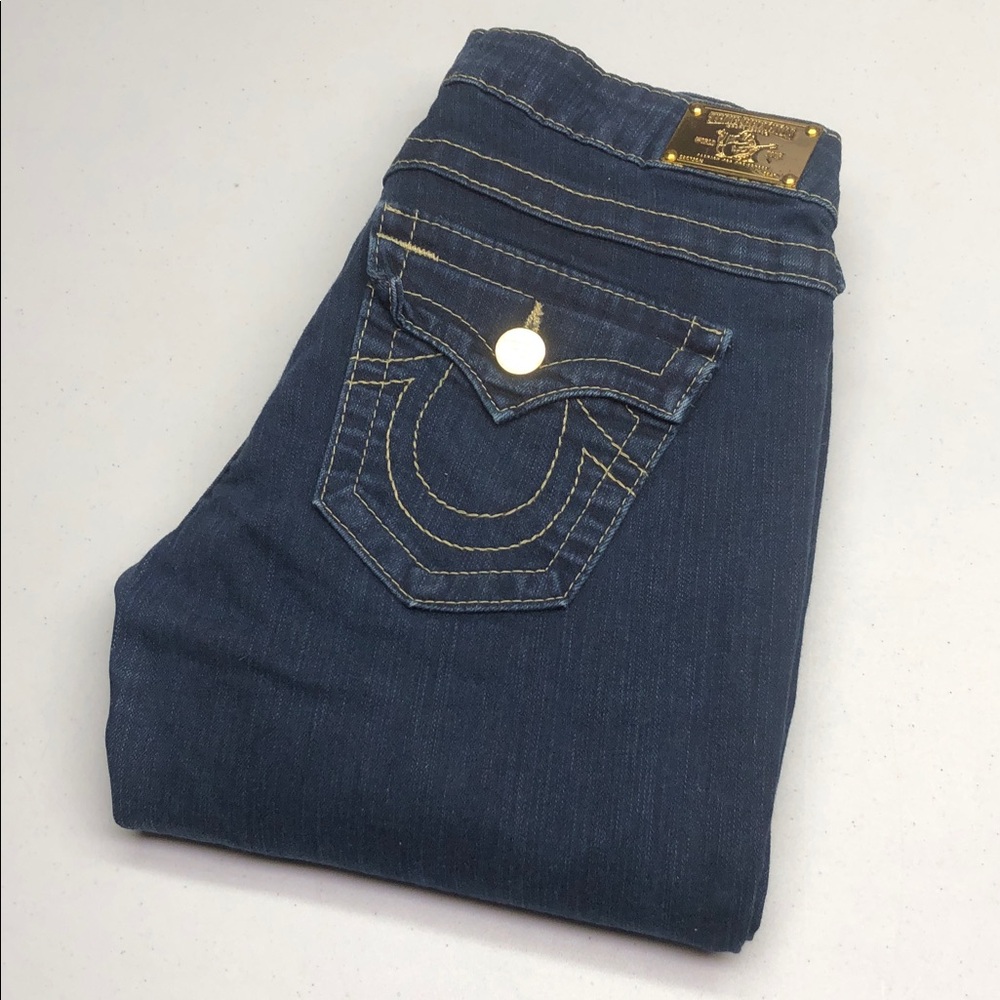 LIKE NEW TRUE RELIGION STRAIGHT LEG JEANS 26x28 MADE IN USA 🇺🇸